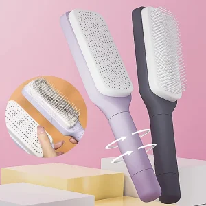 Self Cleaning Swivel Hairbrush